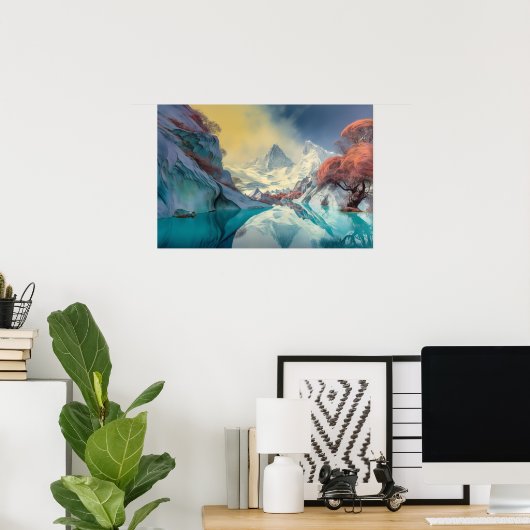 Mirror-meer in de bergen poster (Thuiskantoor)