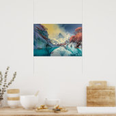 Mirror-meer in de bergen poster (Keuken)