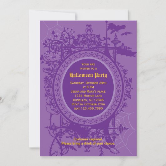 Mirror Mirror Halloween InvitationInvitation Kaart (Achterkant)