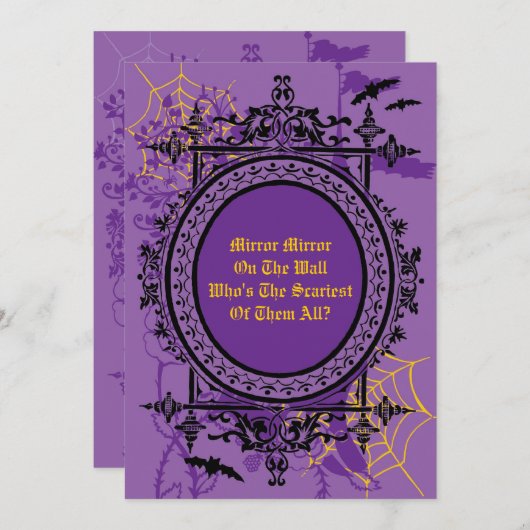 Mirror Mirror Halloween InvitationInvitation Kaart (Voorkant / Achterkant)