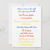 Mirror, Mirror op de muur, prinses Uitnodiging (Achterkant)