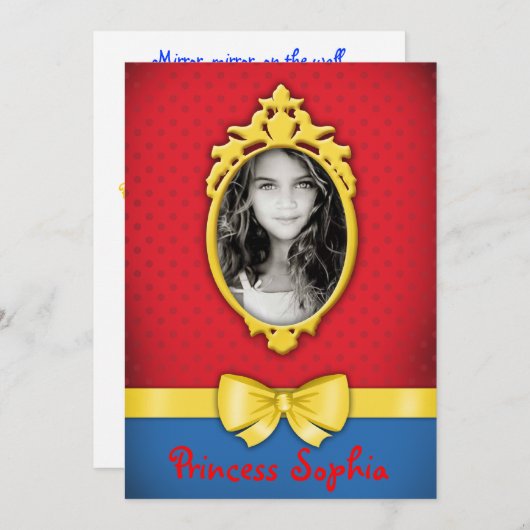 Mirror, Mirror op de muur, prinses Uitnodiging (Voorkant / Achterkant)