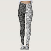 Mirror Opposites Black en White Damask Leggings (Voorkant)