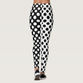 Mirror Opposites Black en White Polka Dot Leggings