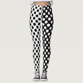Mirror Opposites Black en White Polka Dot Leggings (Voorkant)