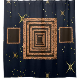 Mirror oranje blauw schoengordijn douchegordijn