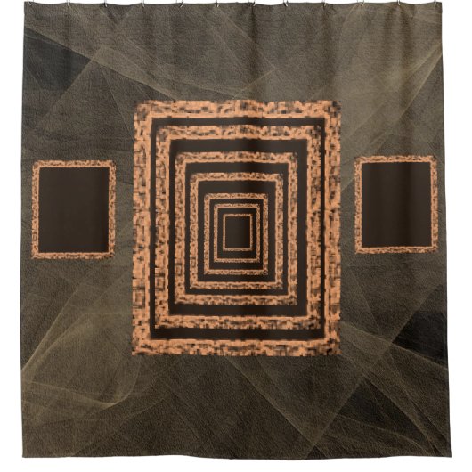 Mirror oranje bruin douwergordijn douchegordijn (Voorkant)