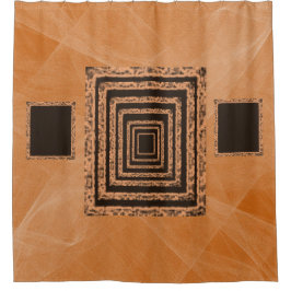 Mirror oranje douchegordijn