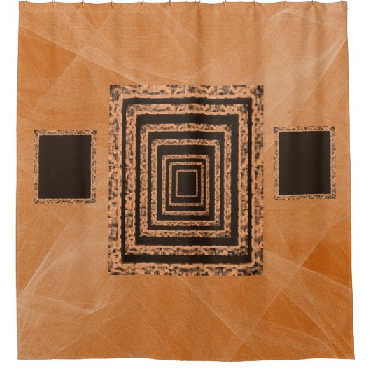 Mirror oranje douchegordijn (Voorkant)