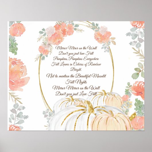 Mirror over het Herfst-pompoenPoster van de muur Poster (Voorkant)