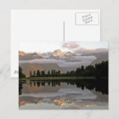 Mirror Reflection Lake Matheson Nieuw-Zeeland Briefkaart (Voorkant / Achterkant)
