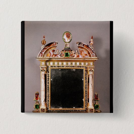 Mirror van Marie de Medici Vierkante Button 5,1 Cm (Voorkant)