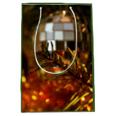 Mirror-versiering op kerstboomtas medium cadeauzakje (Voorkant)