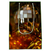 Mirror-versiering op kerstboomtas medium cadeauzakje (Achterkant)