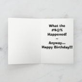 Mirror What Happened Funny Birthday Kaart (Binnen)