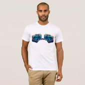 Mirrored Blue Semi Truck T-shirt (Voorkant volledig)