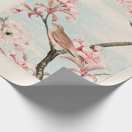 Mirrored Cherry Blossom Bird Bee Moth Decoupage Ti Cadeaupapier (Hoek)