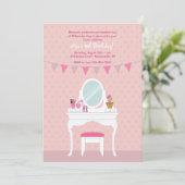 Mirrored Chest Spa Party Invitation Kaart (Staand voorkant)