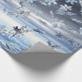 Mirrored Metallic Falling Snowflakes Cadeaupapier (Hoek)