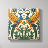 Mirrored Peacocks Canvas Afdruk (Voorkant)