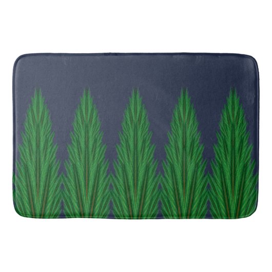 Mirrored Pines Midnight Bath Mat (Voorkant)