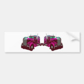 Mirrored Pink Semi Truck Bumpersticker (Voorkant)