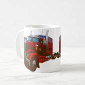 Mirrored Red Semi Truck Koffiemok (Voorkant links)