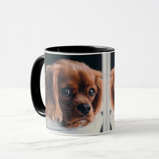 Mirrored Ruby Cavalier King Charles Spaniel Dog Mok (Voorkant links)