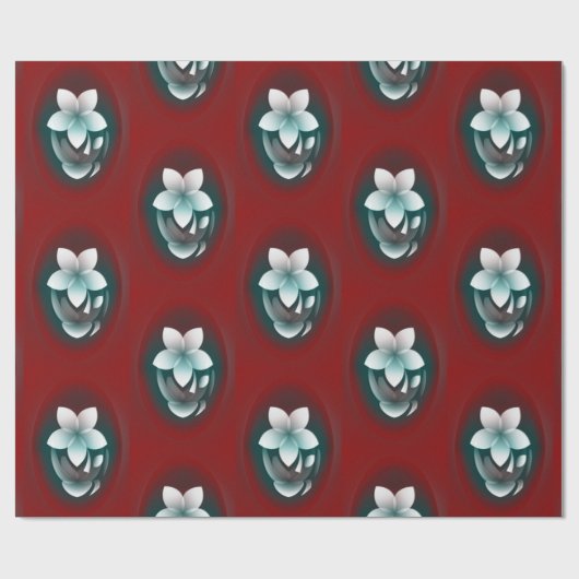 Mirroring witte bloem cadeaupapier (Vlak)