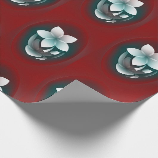 Mirroring witte bloem cadeaupapier (Hoek)