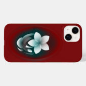 Mirroring witte bloem Case-Mate iPhone case (Achterkant (horizontaal))