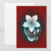 Mirroring witte bloem feestdagenkaart (Voorkant / Achterkant)