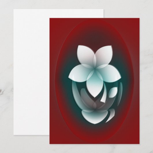 Mirroring witte bloem feestdagenkaart (Voorkant / Achterkant)