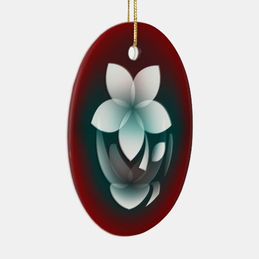 Mirroring witte bloem keramisch ornament (Rechts)