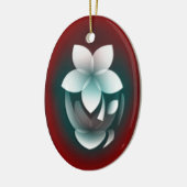 Mirroring witte bloem keramisch ornament (Links)