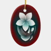 Mirroring witte bloem keramisch ornament (Voorkant)