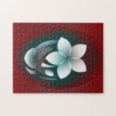 Mirroring witte bloem legpuzzel (Horizontaal)