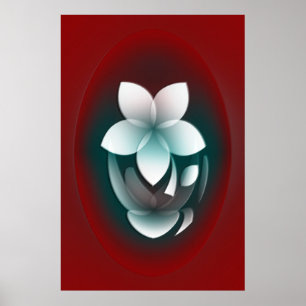 Mirroring witte bloem poster