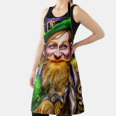 Mirthful Green and Gold Patricks Day Leprechaun Schort (Insitu)