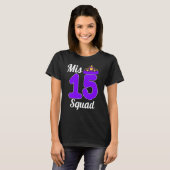 MIS 15 Squad Quinceanera Violet Birthday Party Lat T-shirt (Voorkant volledig)