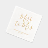 Mis aan Mrs. Elegant Boho Chic Vrijgezellenfeest Folie Servetten (Links)