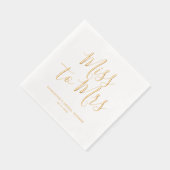 Mis aan Mrs. Elegant Boho Chic Vrijgezellenfeest Folie Servetten (Rechts)