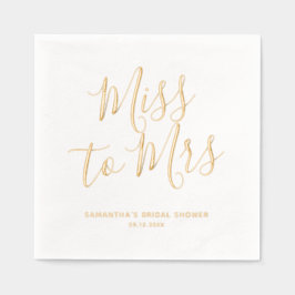 Mis aan Mrs. Elegant Boho Chic Vrijgezellenfeest Folie Servetten