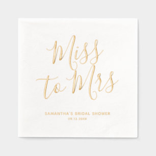 Mis aan Mrs. Elegant Boho Chic Vrijgezellenfeest Folie Servetten