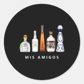 Mis Amigos Tequila Grappig Cinco De Mayo Mexicaans Ronde Sticker (Voorkant)