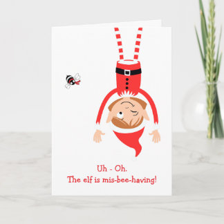  Mis-Bee-Having Elf Holiday Card Kaart