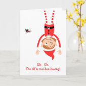 Mis-Bee-Having Elf Holiday Card Kaart (Gele Bloem)