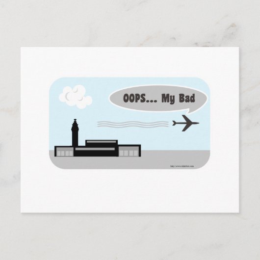 Mis de luchthaven niet briefkaart (Voorkant)