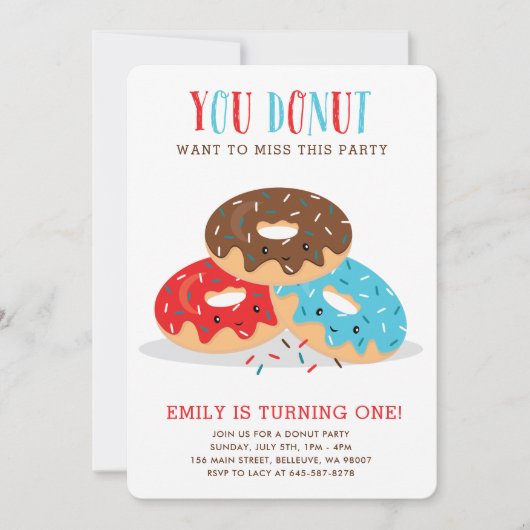 Mis deze leuke verjaardagsfeestuitnodiging niet kaart (Voorkant)