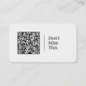 Mis dit niet | Aanpasbare QR-code en logo Visitekaartje (Voorkant)
